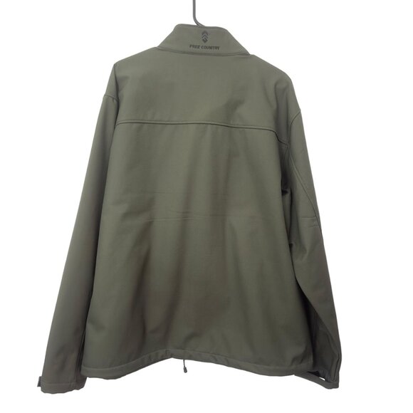 Free Country Men's Softshell Jacket XXL Olive Green Zip Pockets & Fleece Lining - Picture 2 of 12